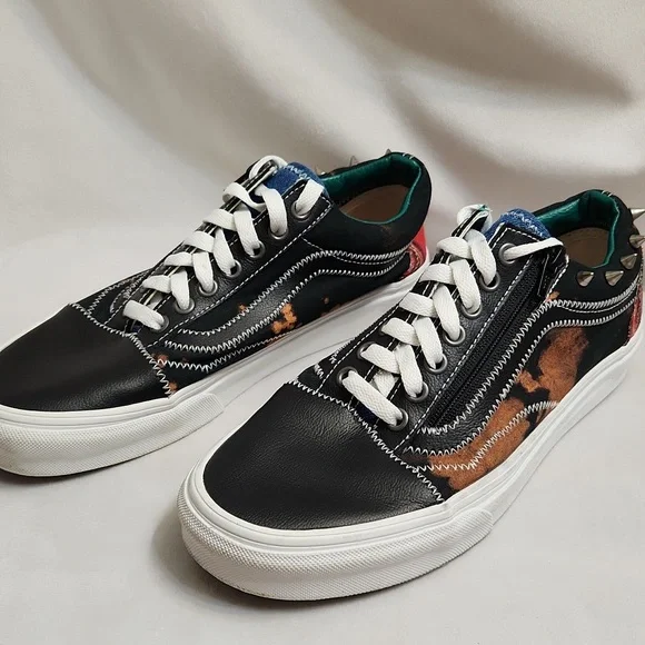 Vans Old Skool Zip Tartan Daze Multi Acid Dye Sneakers (M Size 7.5, W Size 9)